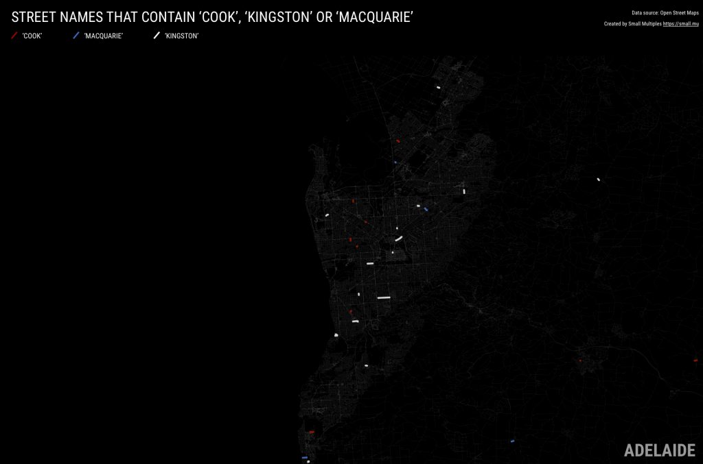 STREET NAMES THAT CONTAIN ‘COOK’, ‘KINGSTON’ OR ‘MACQUARIE’ in Adelaide