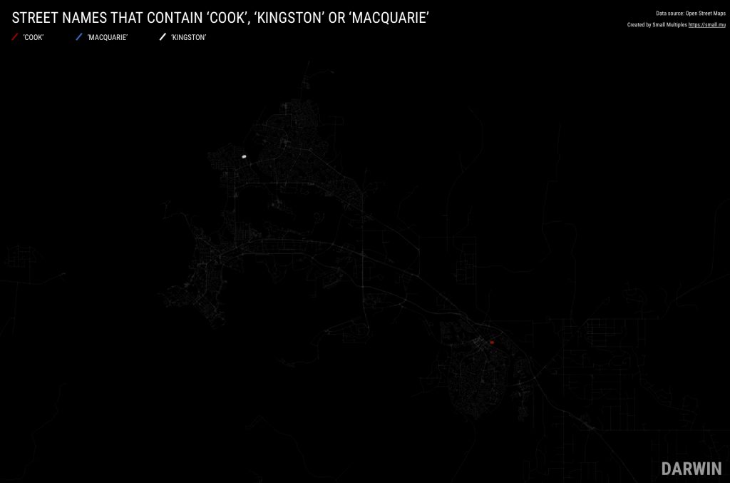 STREET NAMES THAT CONTAIN ‘COOK’, ‘KINGSTON’ OR ‘MACQUARIE’ in Darwin
