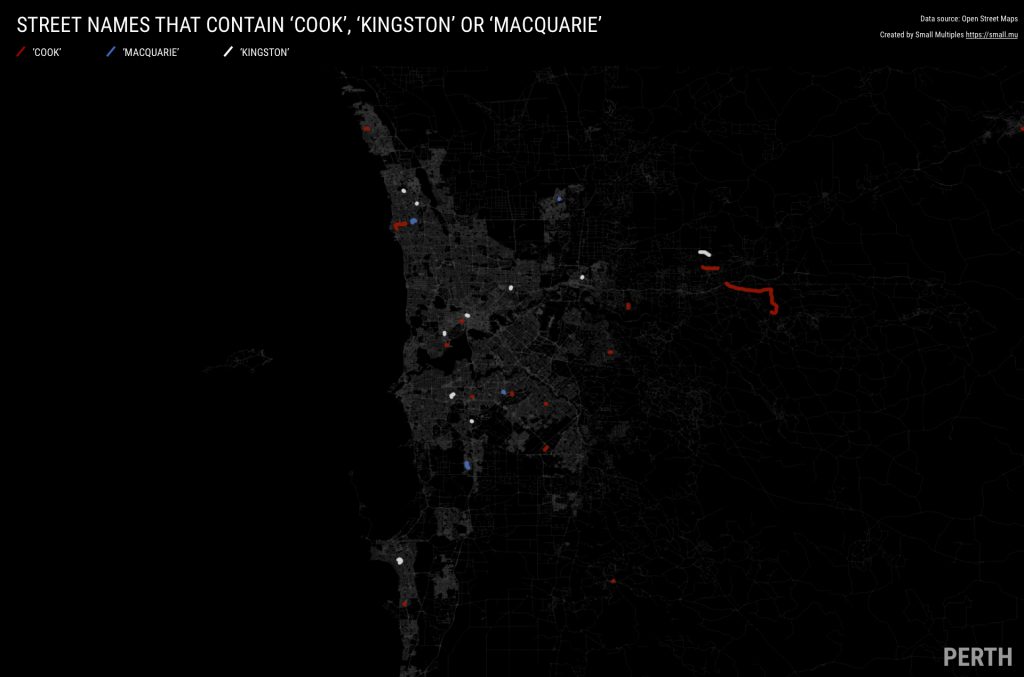 STREET NAMES THAT CONTAIN ‘COOK’, ‘KINGSTON’ OR ‘MACQUARIE’ in Perth